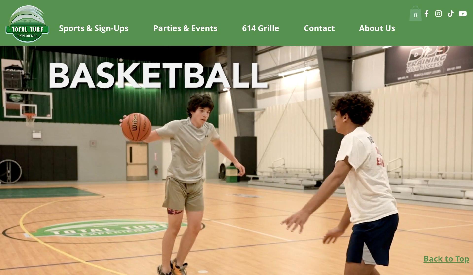 Total Turf-sports website design