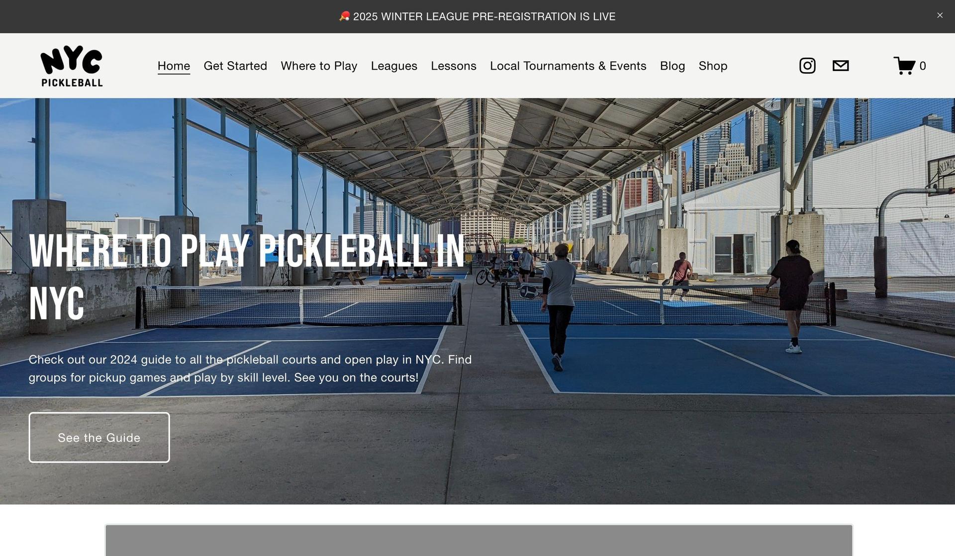 NYC Pickleball-sports website design