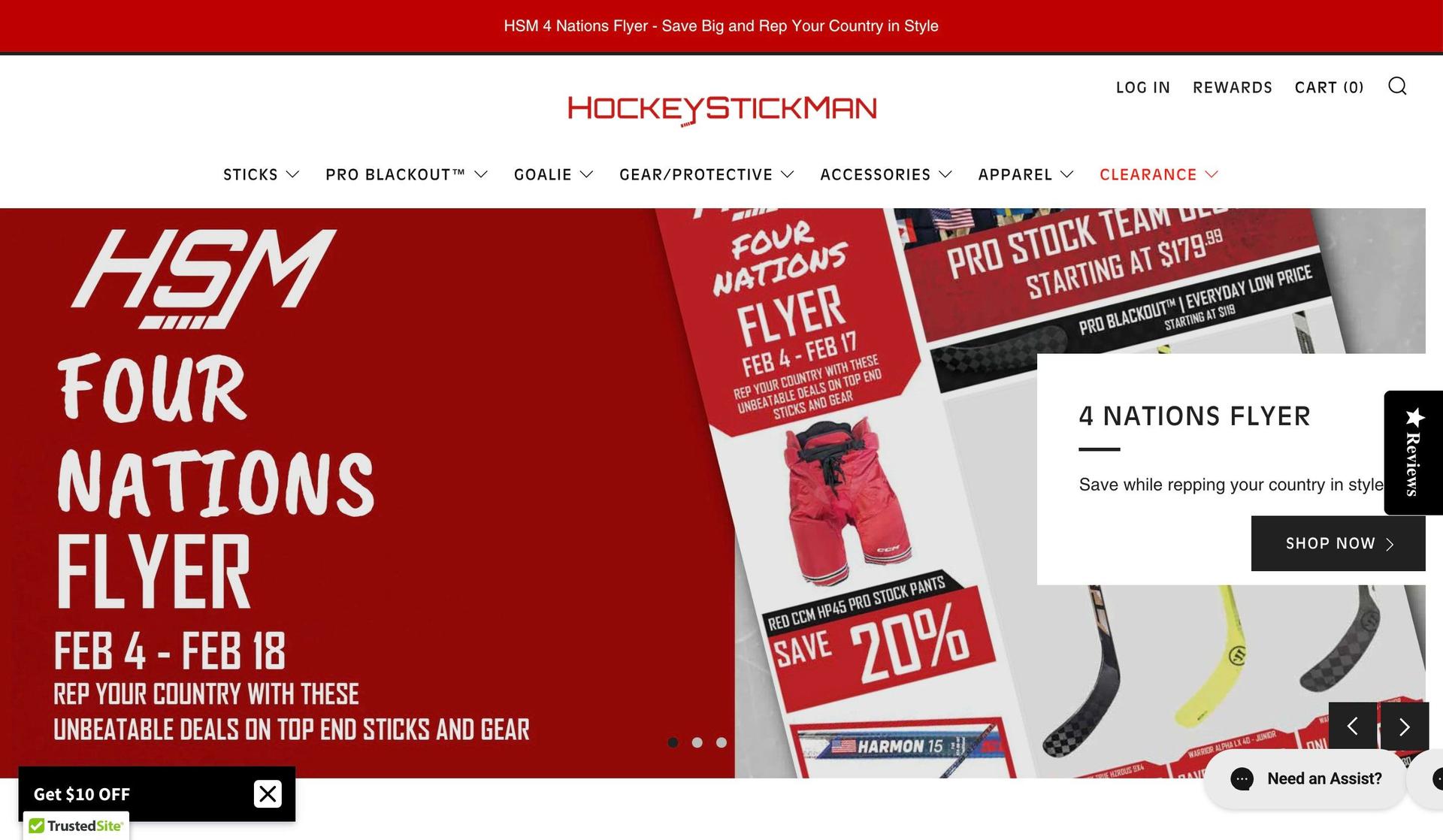 Hockey Stick Man-sports website design