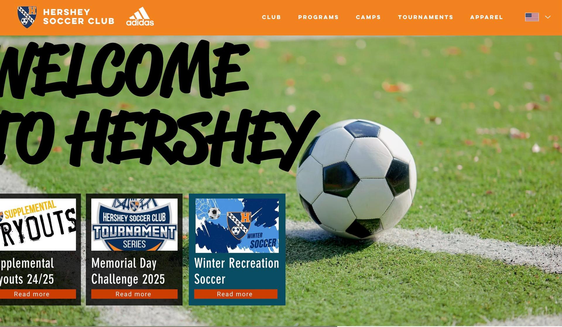Hershey Soccer-sports website design