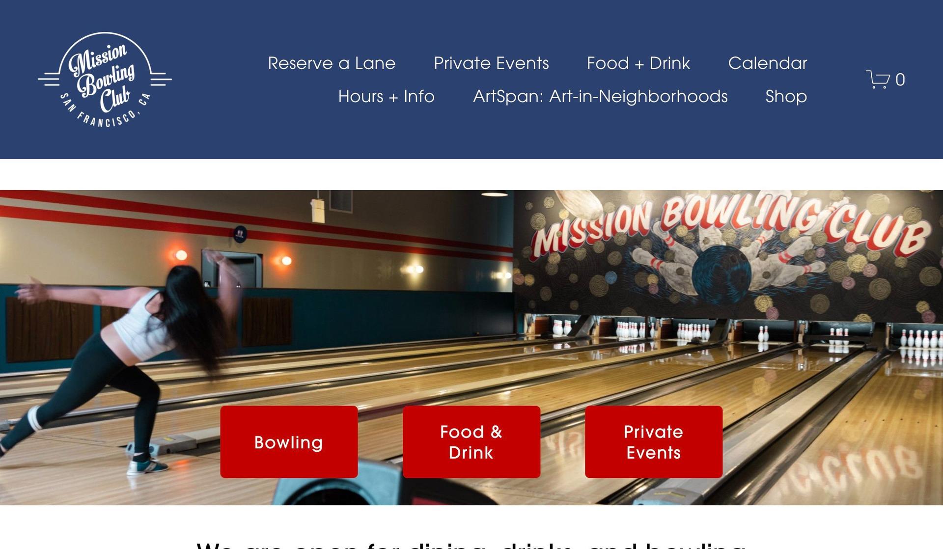 Mission Bowling Club-sports website design