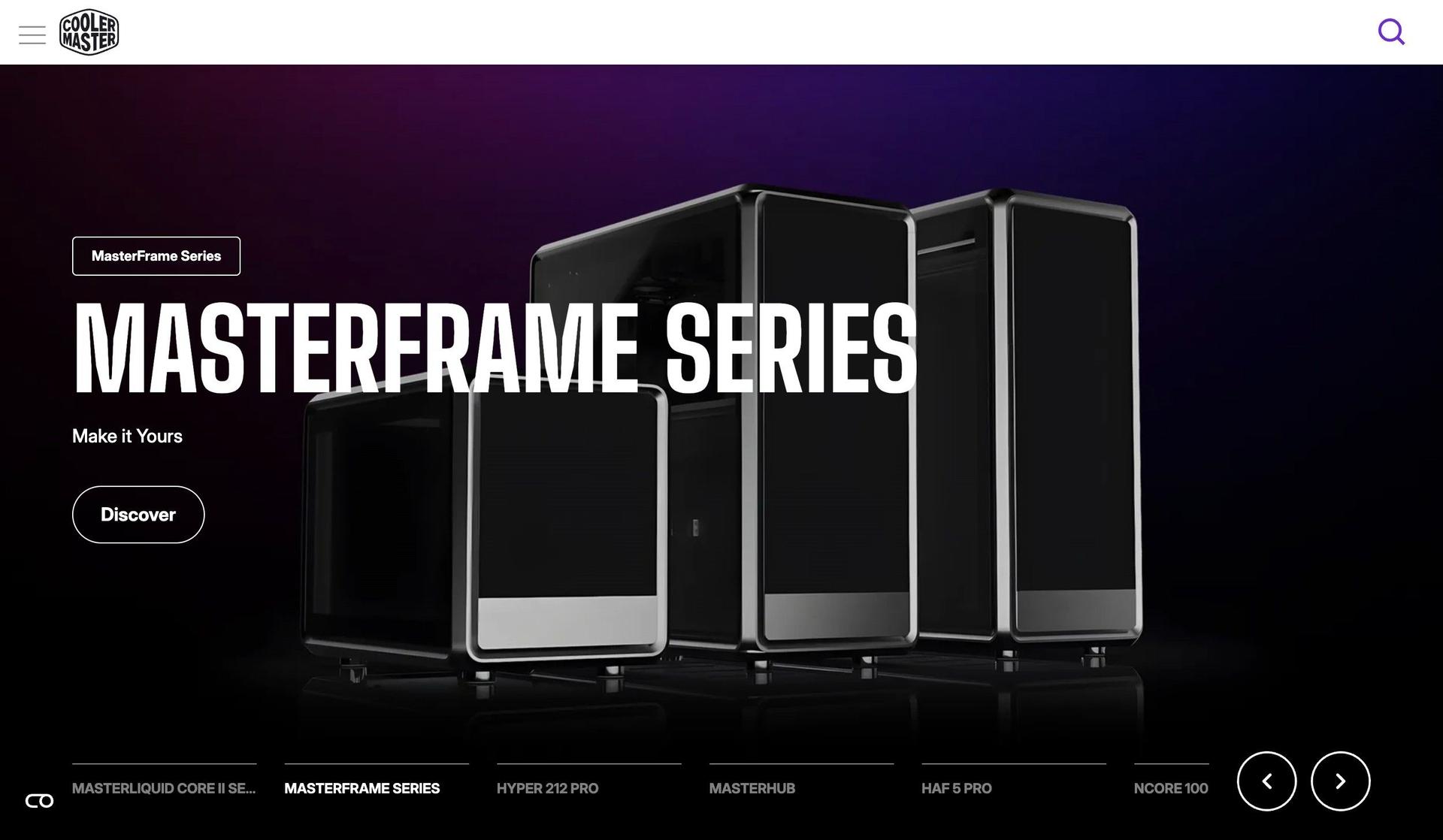 Cooler Master-electronics website examples