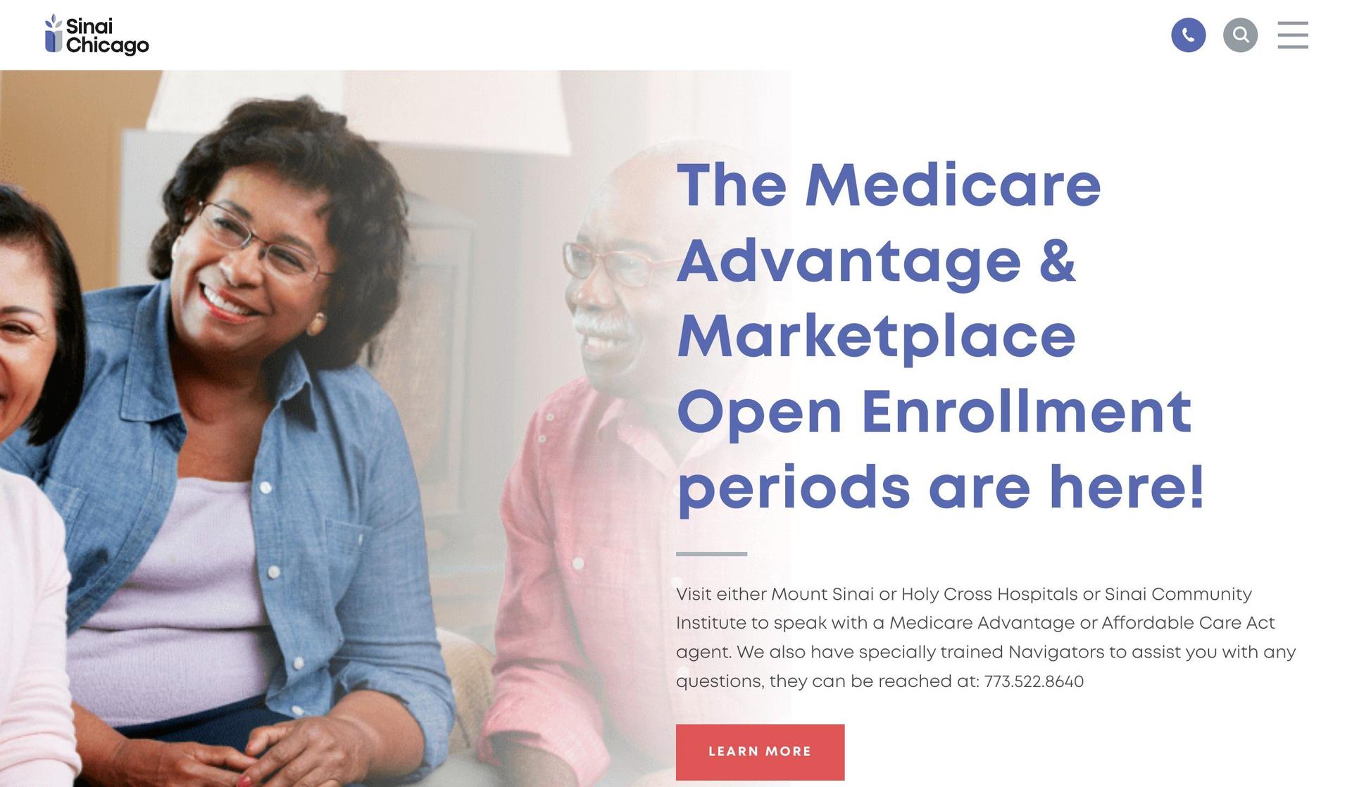 Sinai Chicago-hospital website designs