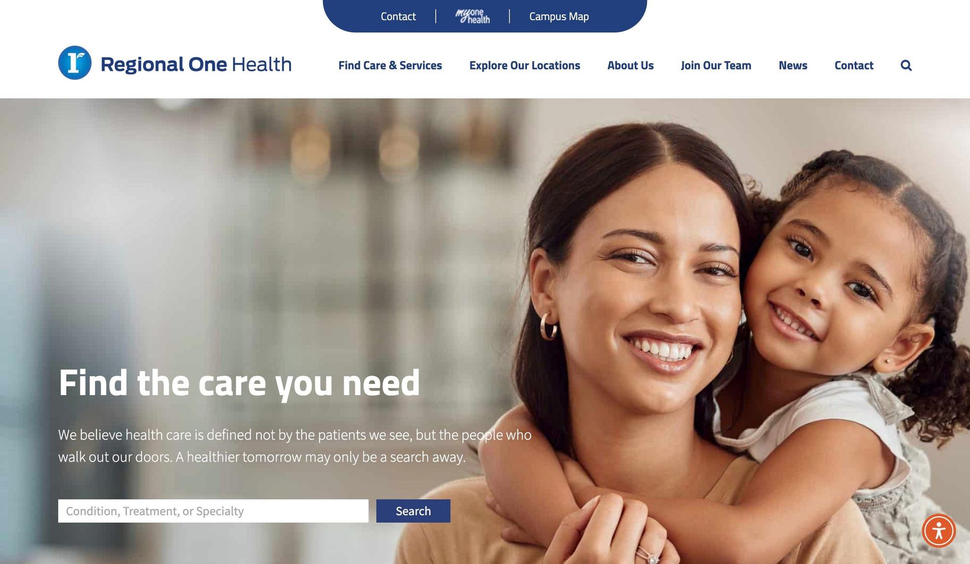 Regional One Health-hospital website designs