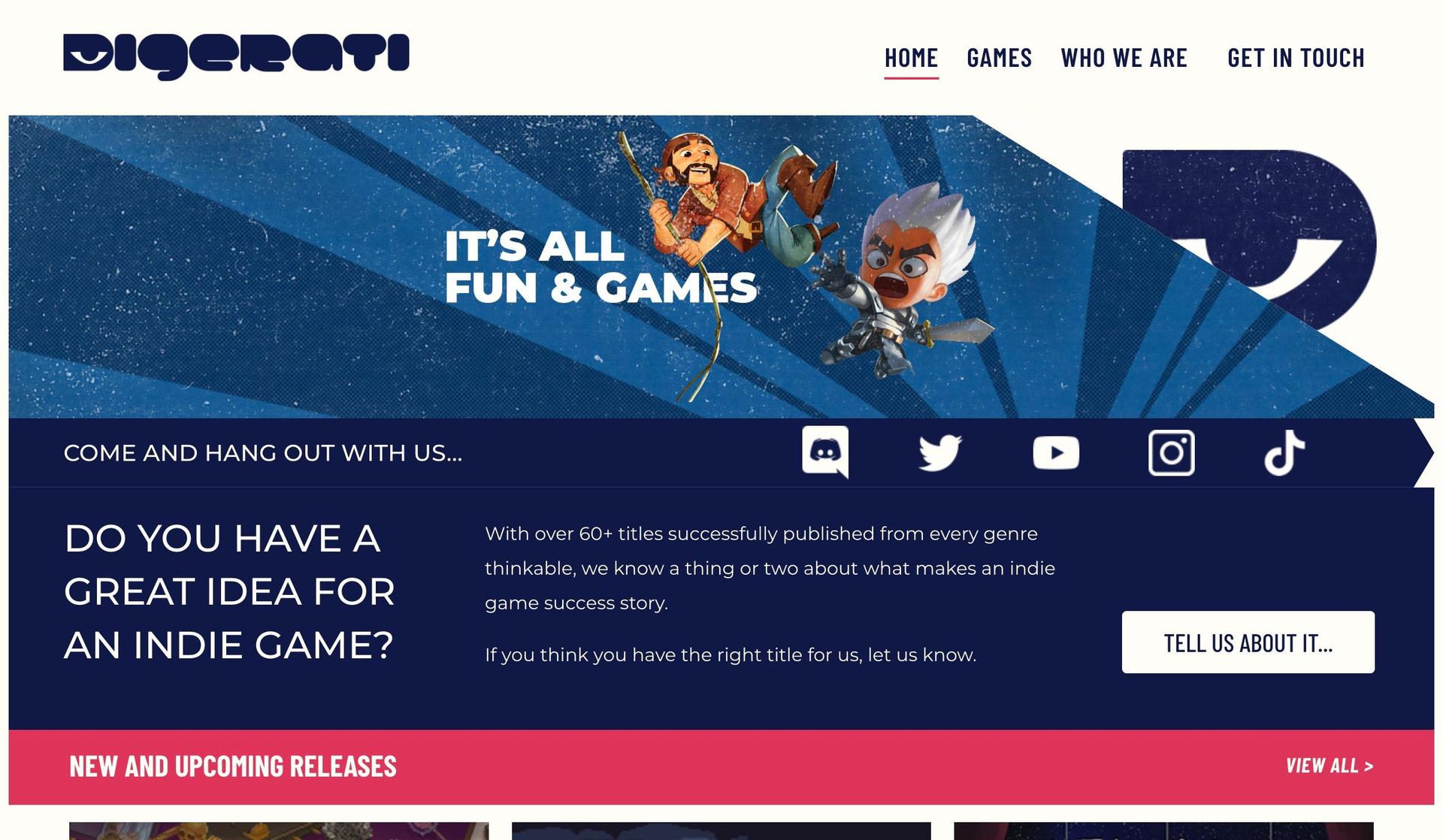 Digerati Games-publisher website examples