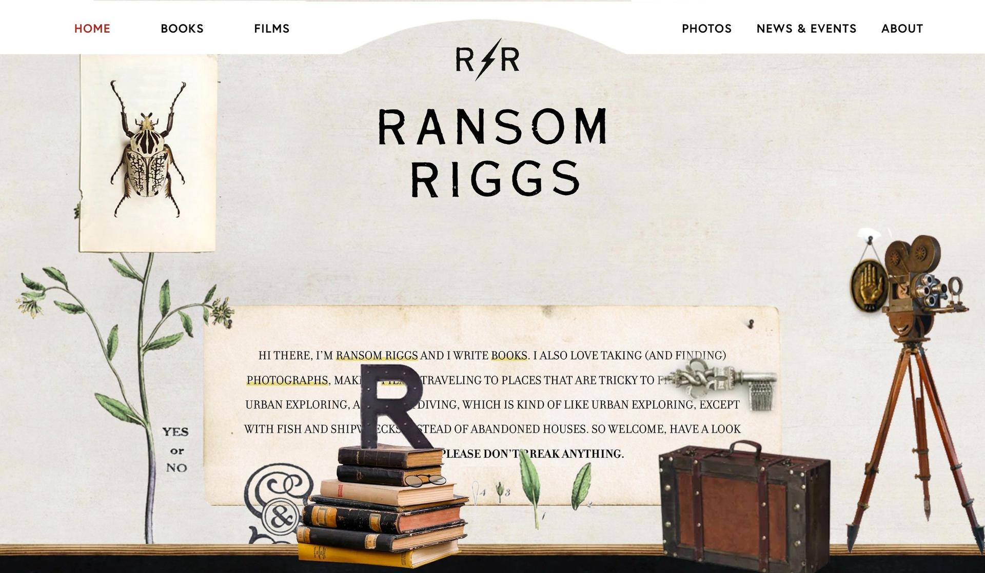 Ransom Riggs-publisher website examples
