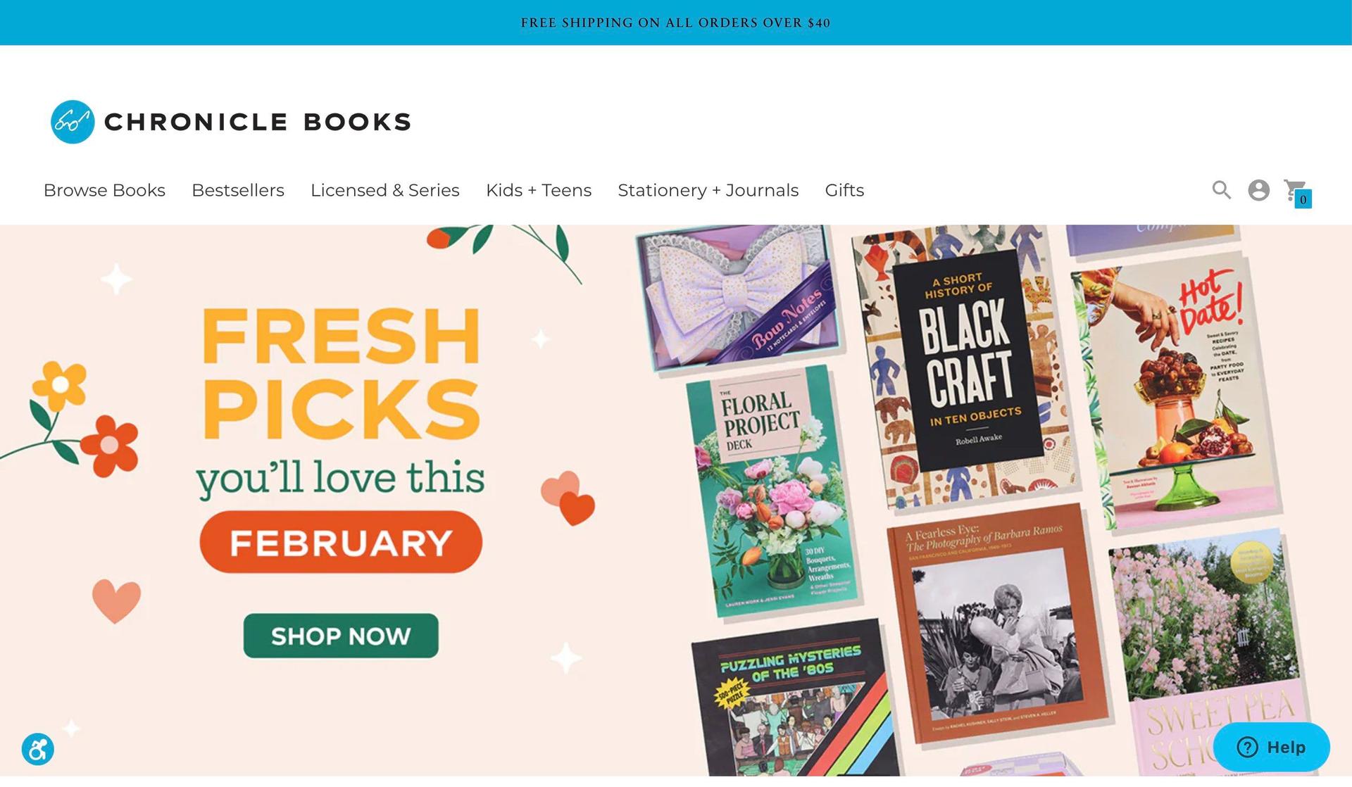 Chronicle Books-publisher website examples