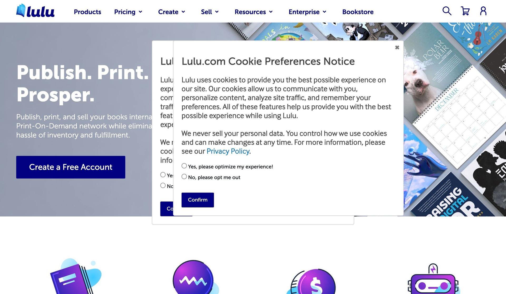 Lulu-publisher website examples