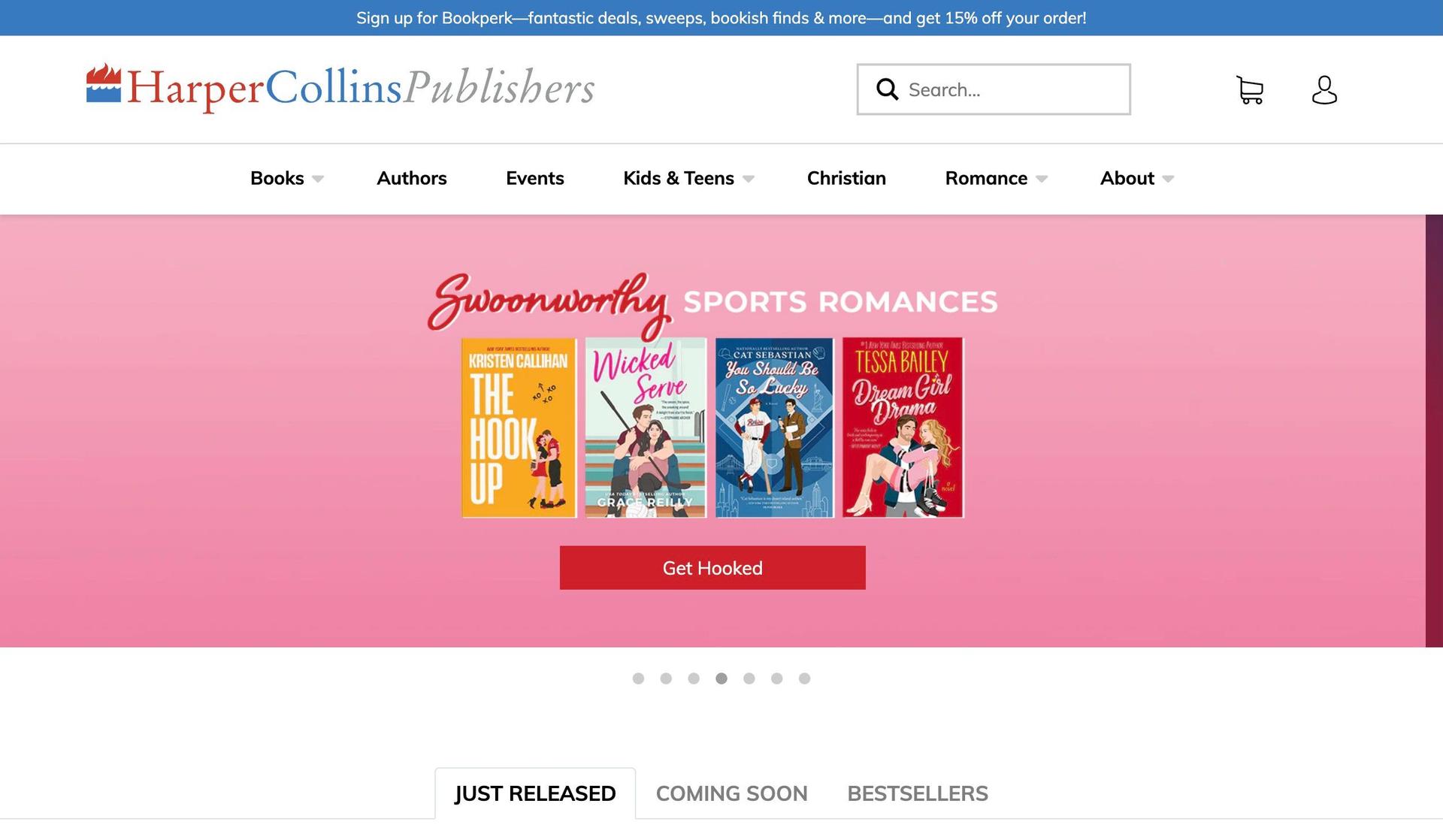 HarperCollins-publisher website examples