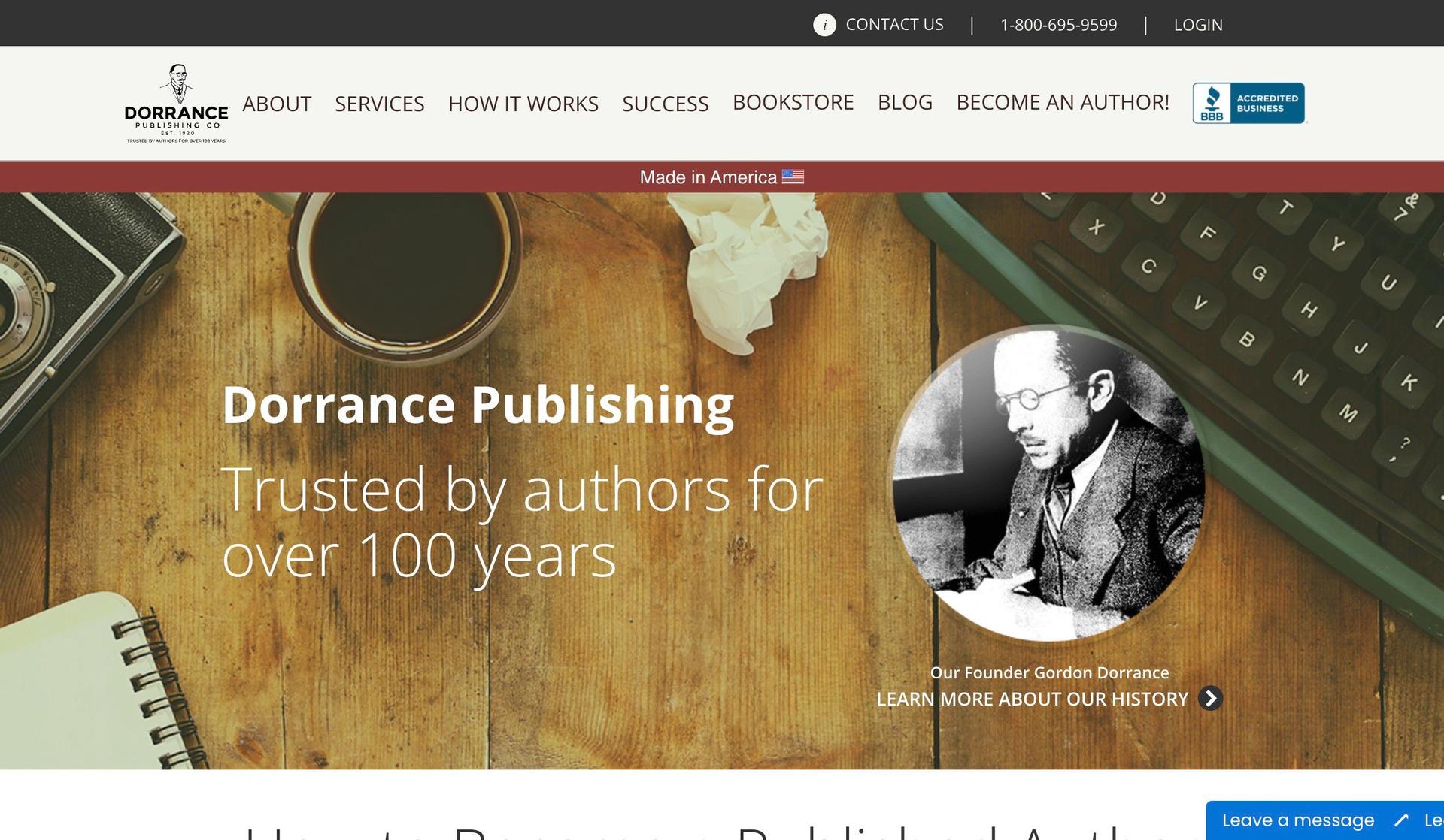 Dorrance Publishing-publisher website examples