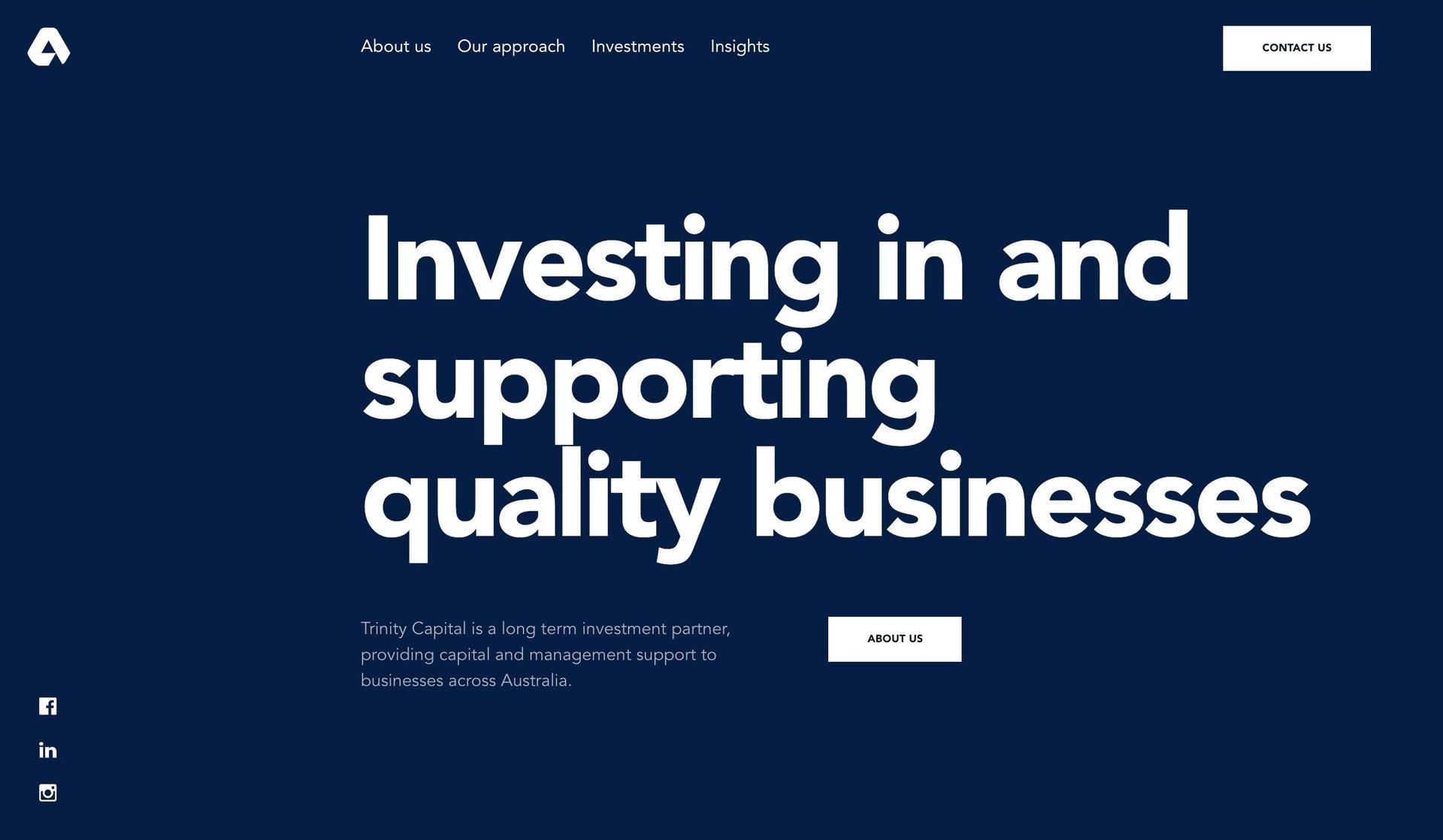 Trinity Capital-private equity website examples