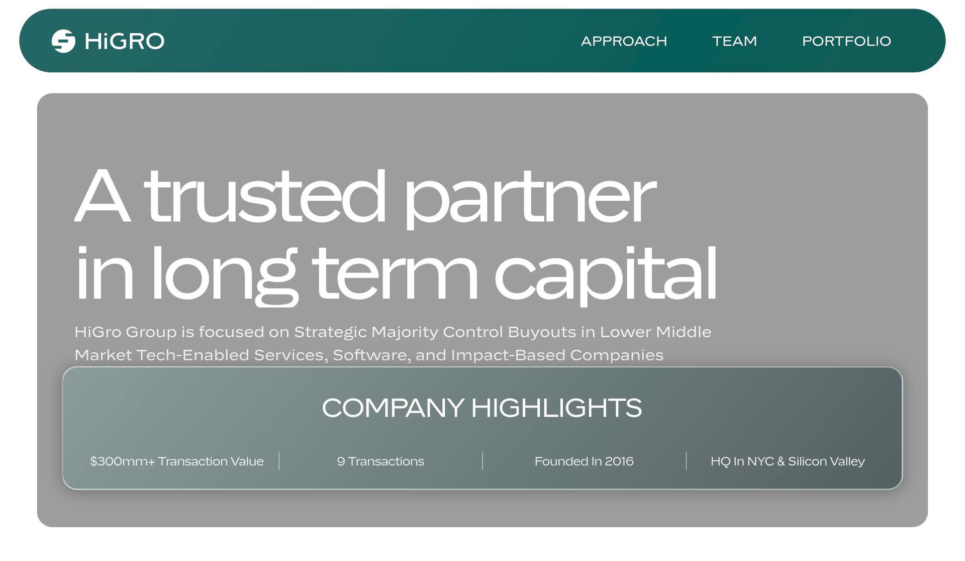 HIGRO Group-private equity website examples