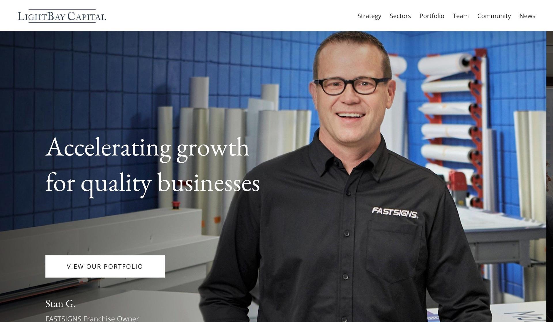 LightBay Capital-private equity website examples