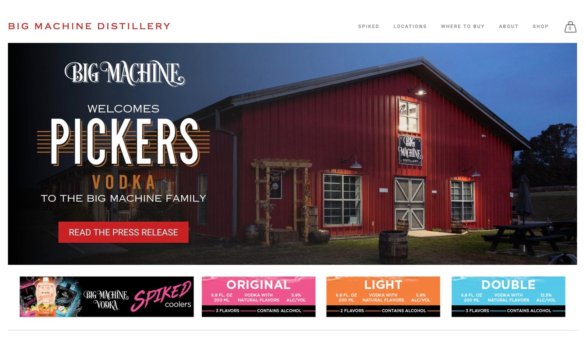 Big Machine Vodka-liquor store websites