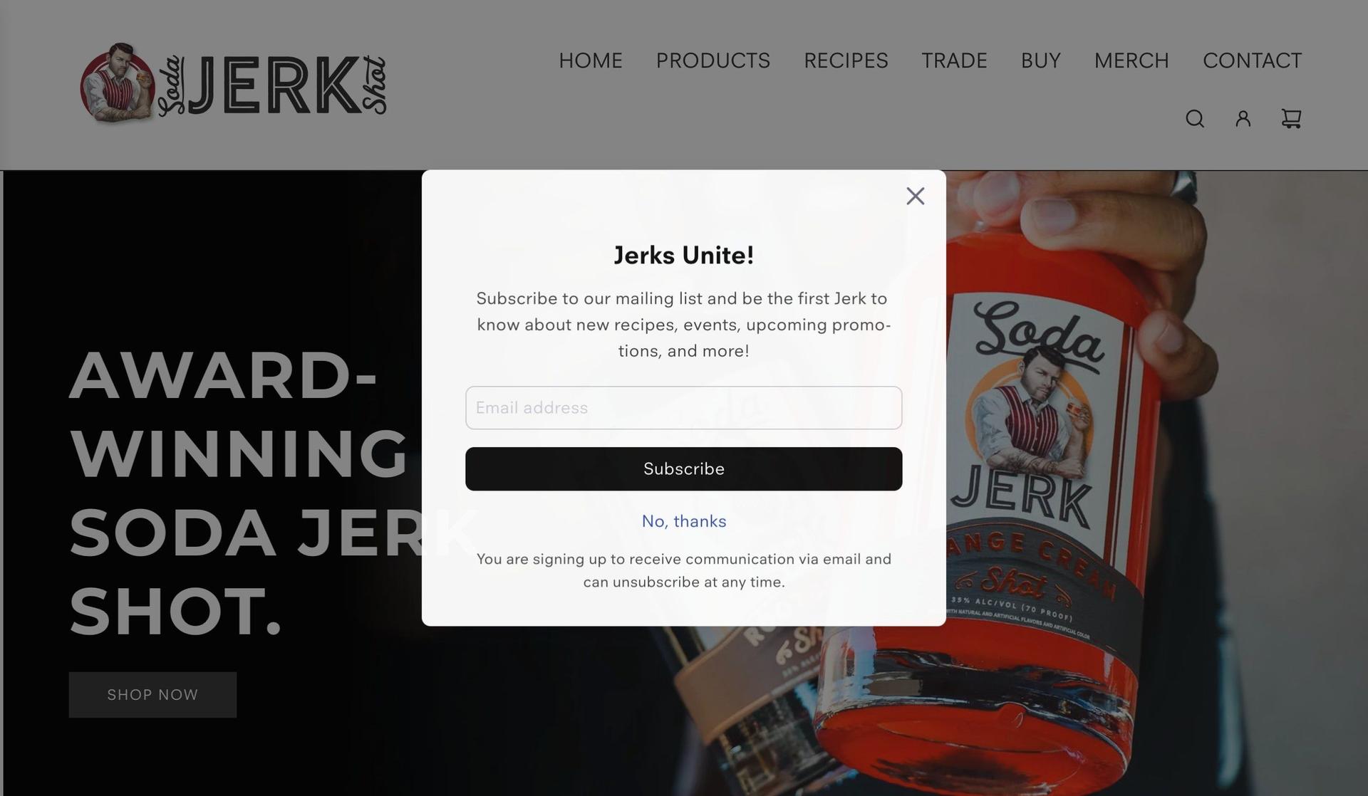 Soda Jerk-liquor store websites