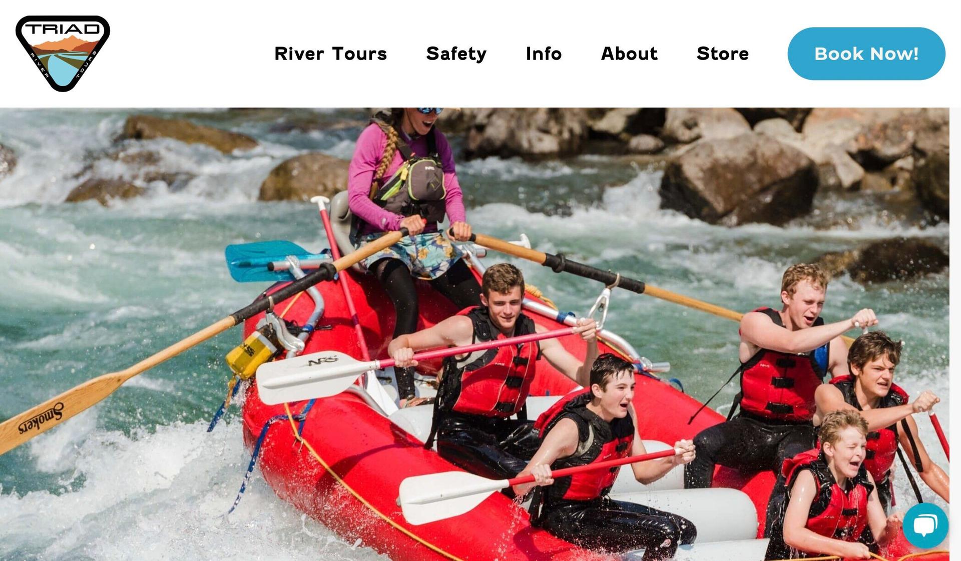 Triad River Tours-marine website examples