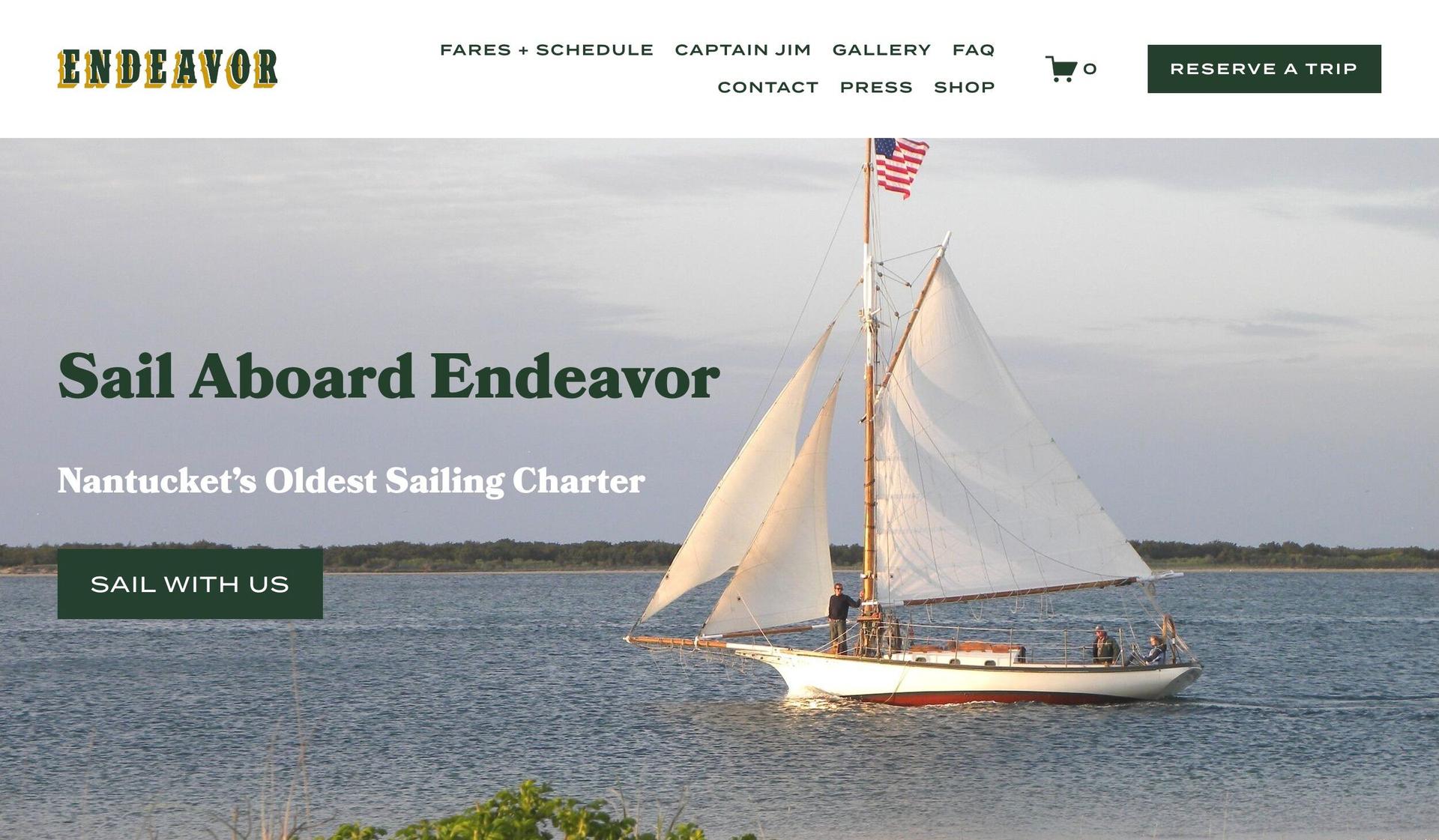 Endeavor Sailing-marine website examples