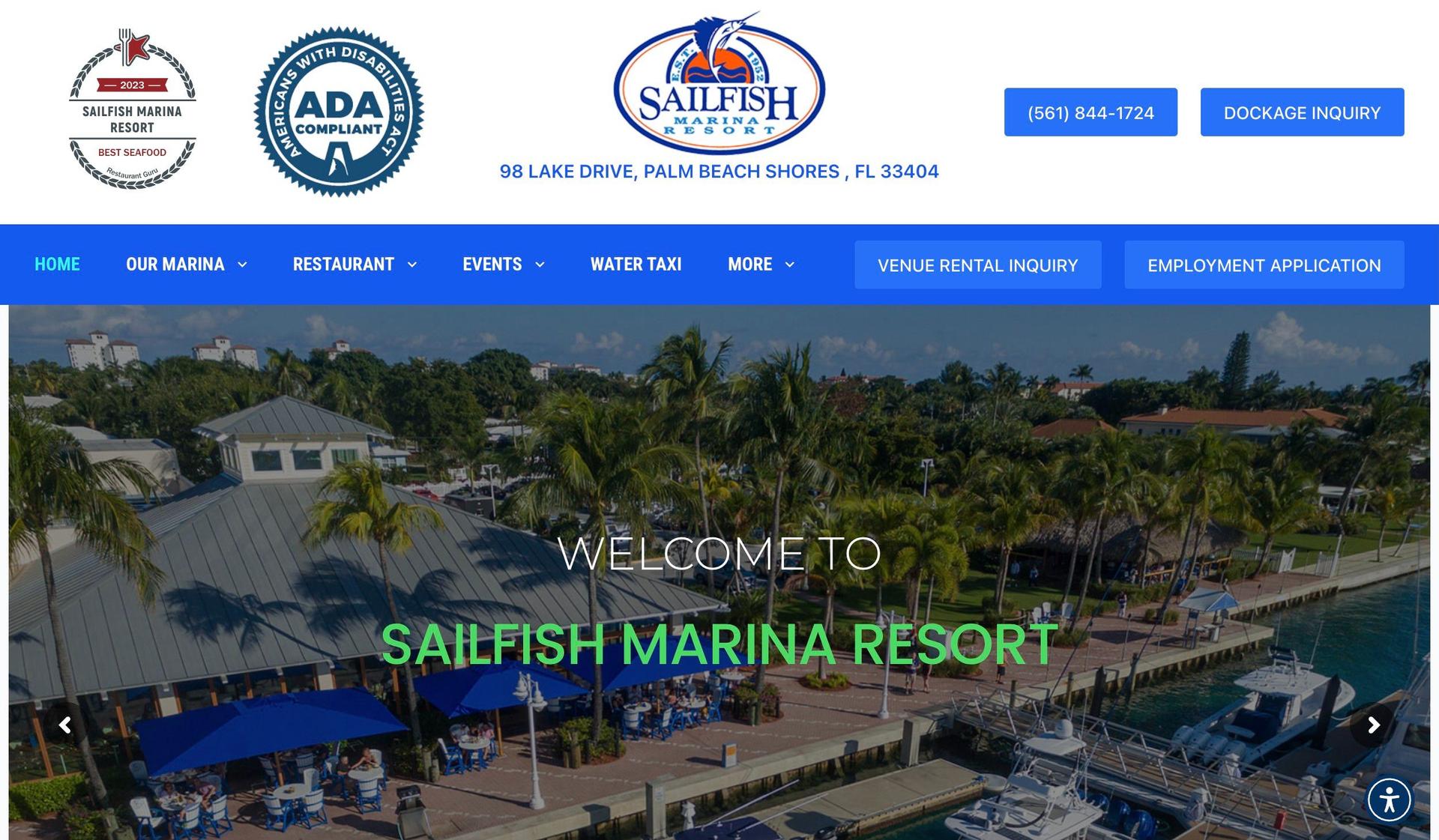 Sailfish Marina-marine website examples