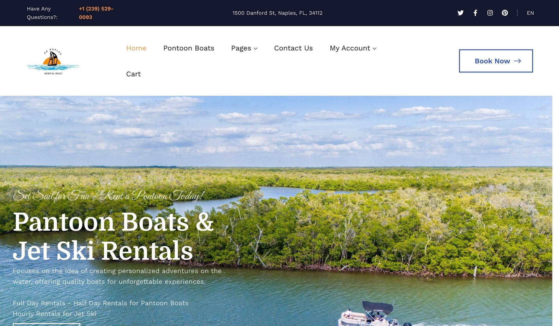Naples Rental Boat-marine website examples