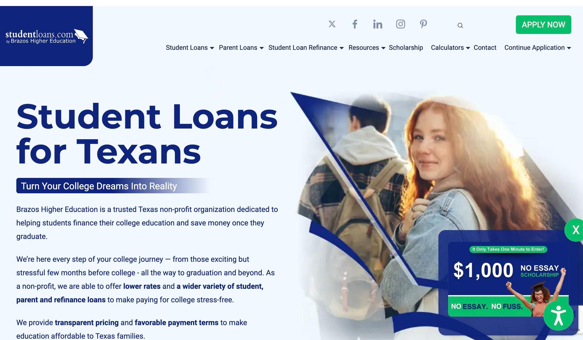 StudentLoans.com-student loan website design