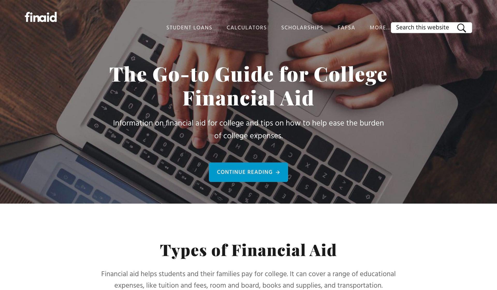 FinAid.org-student loan website design