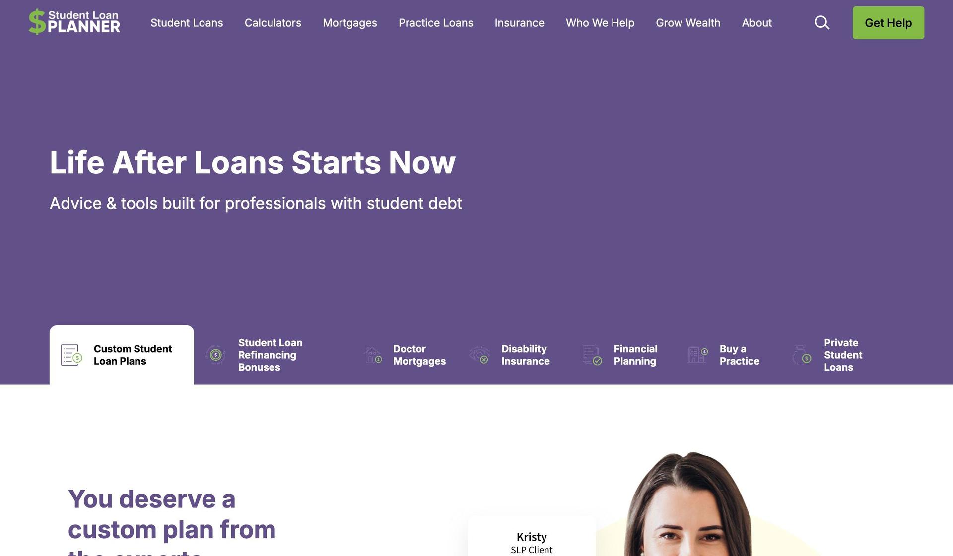 Student Loan Planner-student loan website design