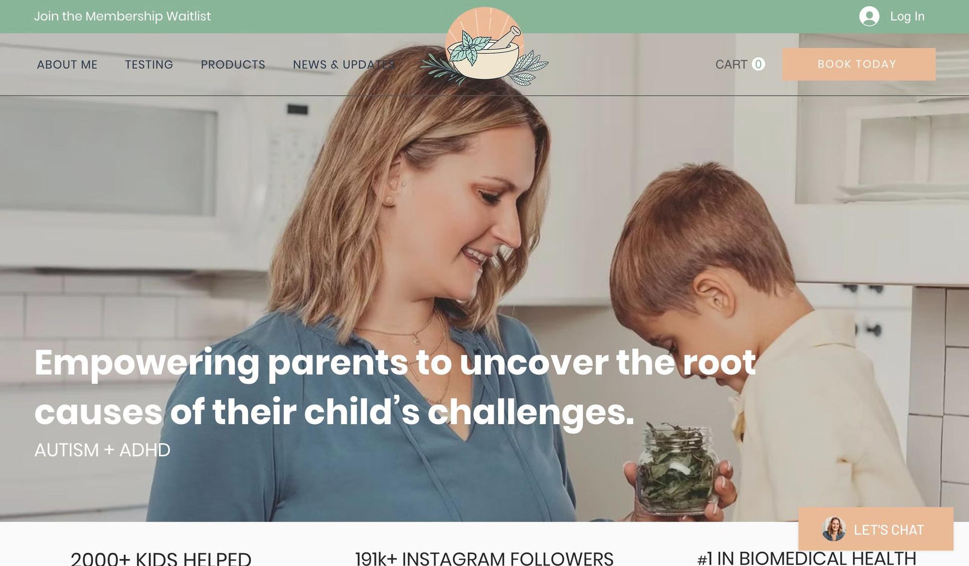 Biomedical Healing for Kids-science website design examples