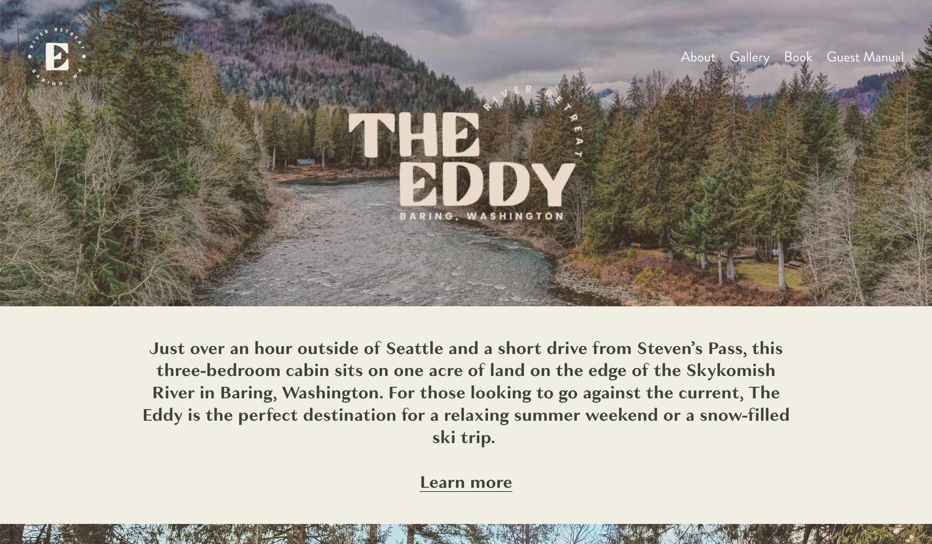 The Eddy Cabin-squarespace vacation rental websites