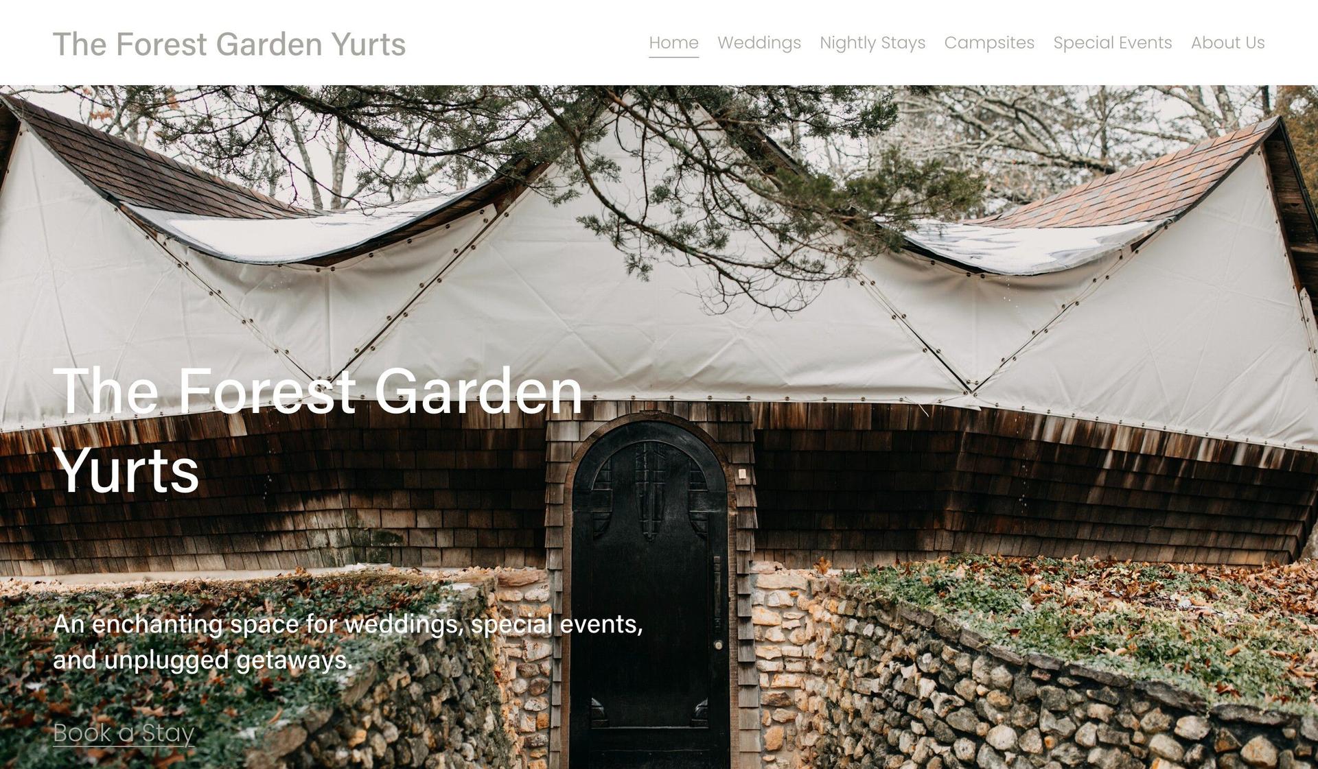 Forest Garden Yurts-squarespace vacation rental websites