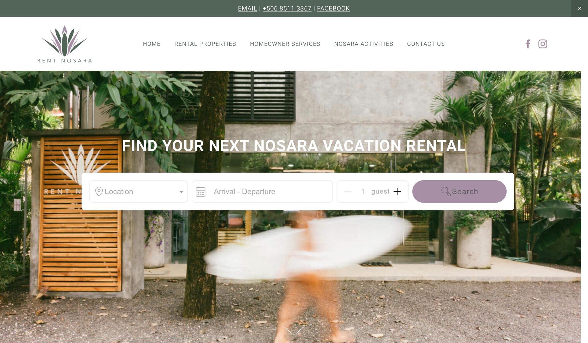 Rent Nosara-squarespace vacation rental websites