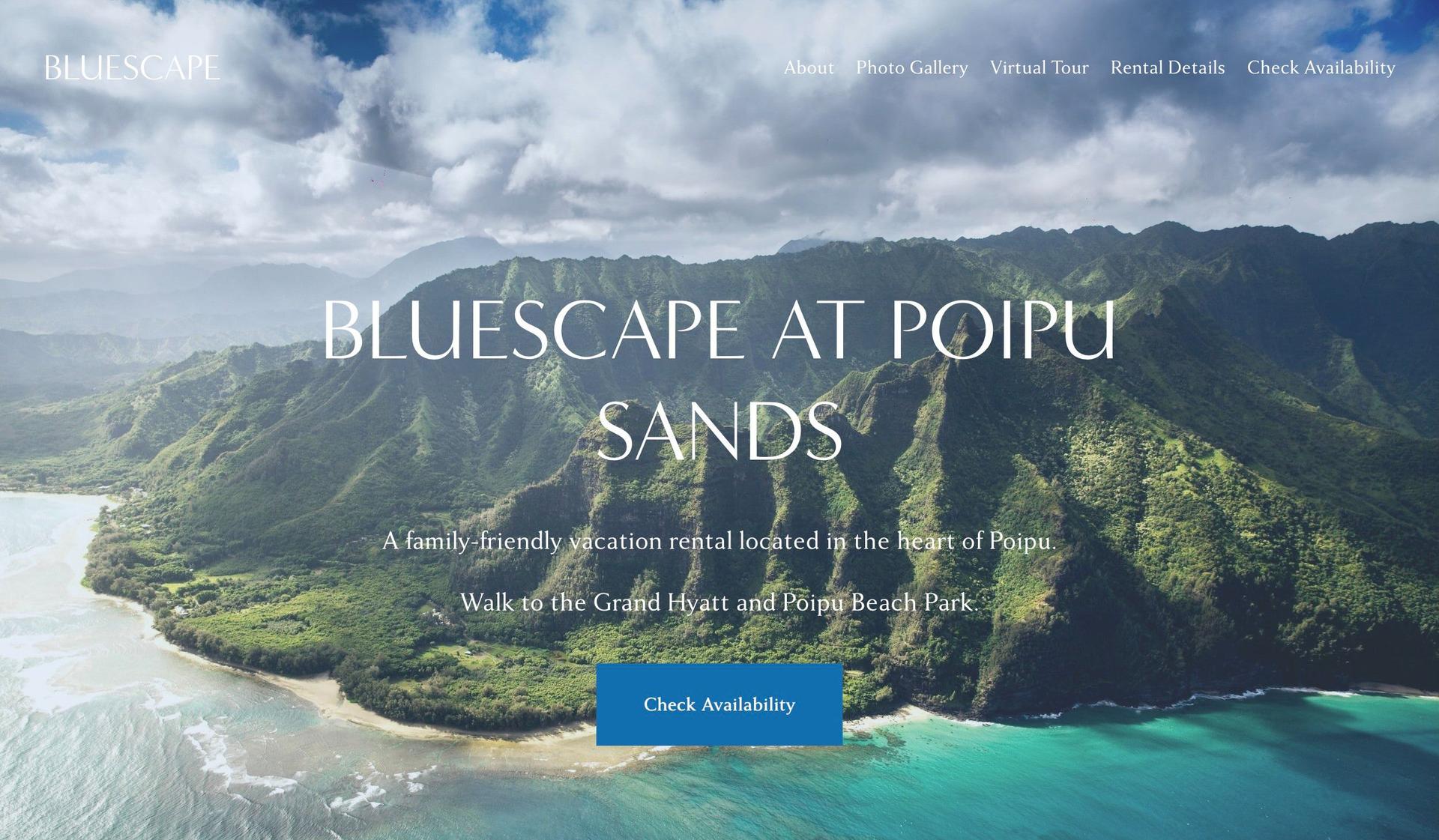 BlueScape Poipu-squarespace vacation rental websites