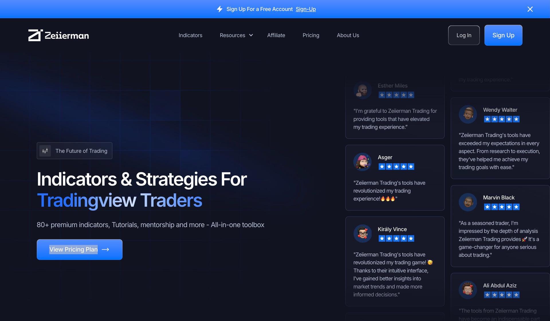 Zeiierman-stock broker website design examples