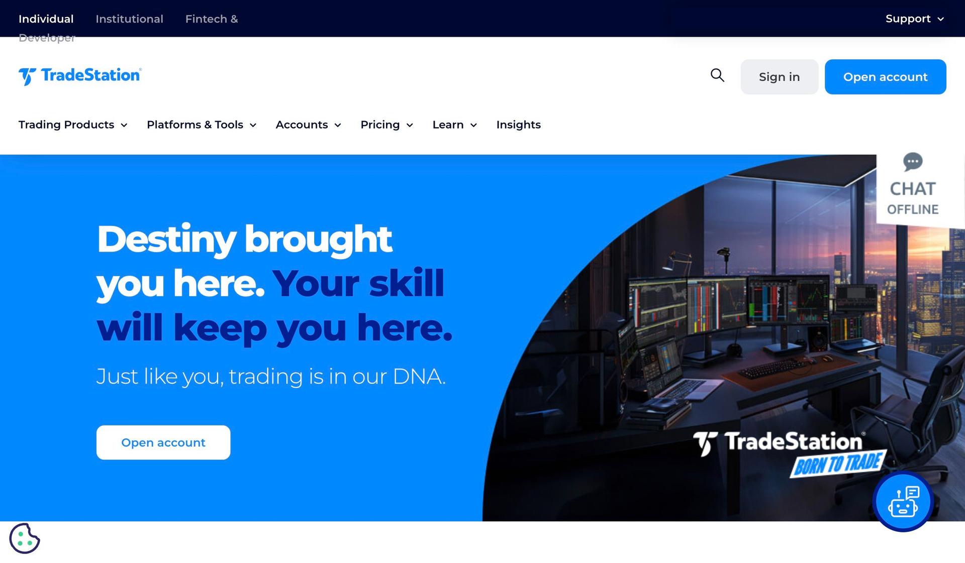 TradeStation-stock broker website design examples