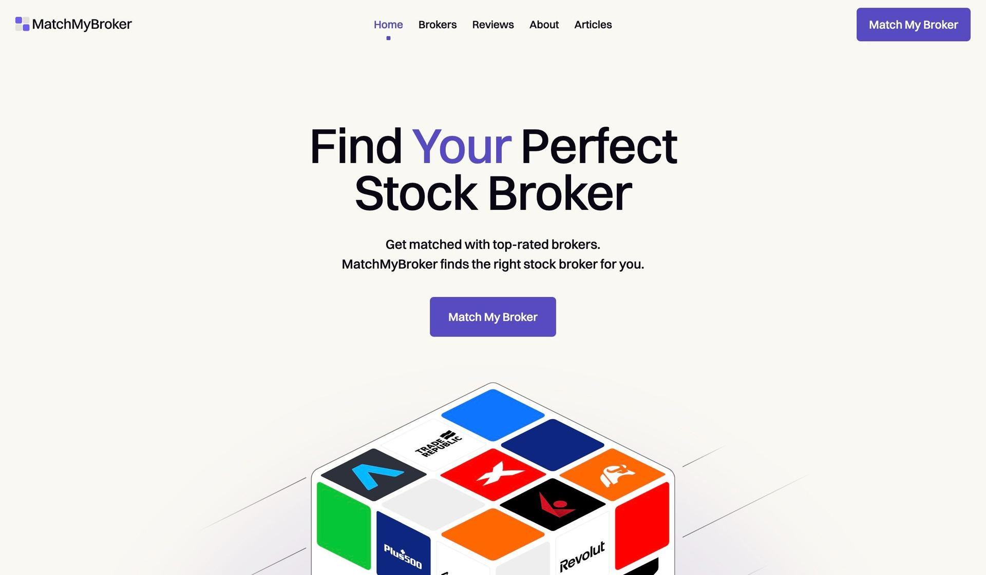 Match My Broker-stock broker website design examples