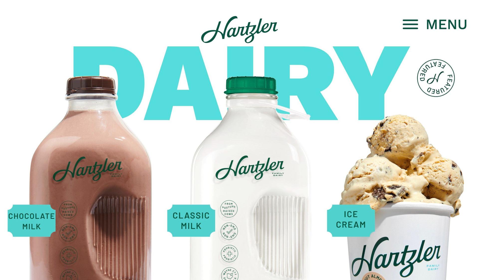 Hartzler Dairy-award winning website design
