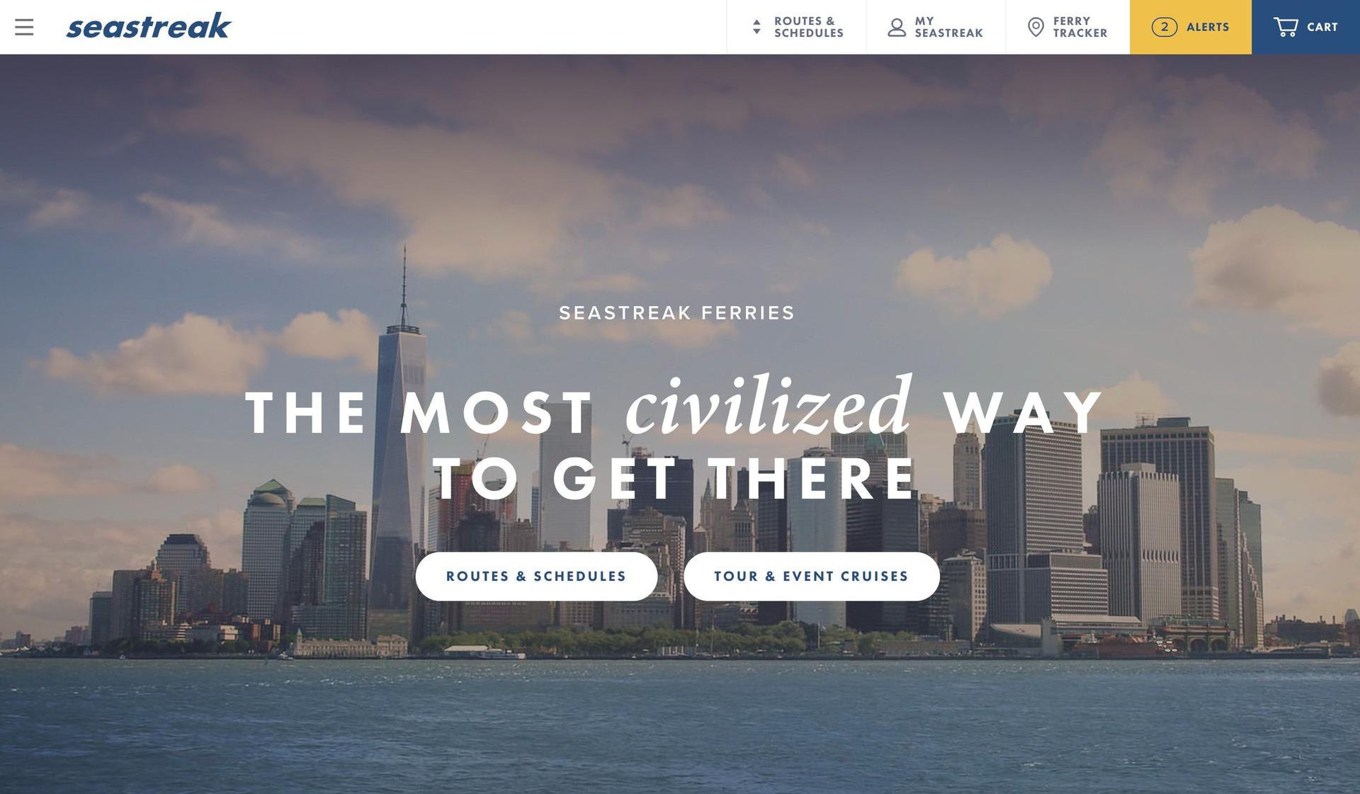 Seastreak-award winning website design