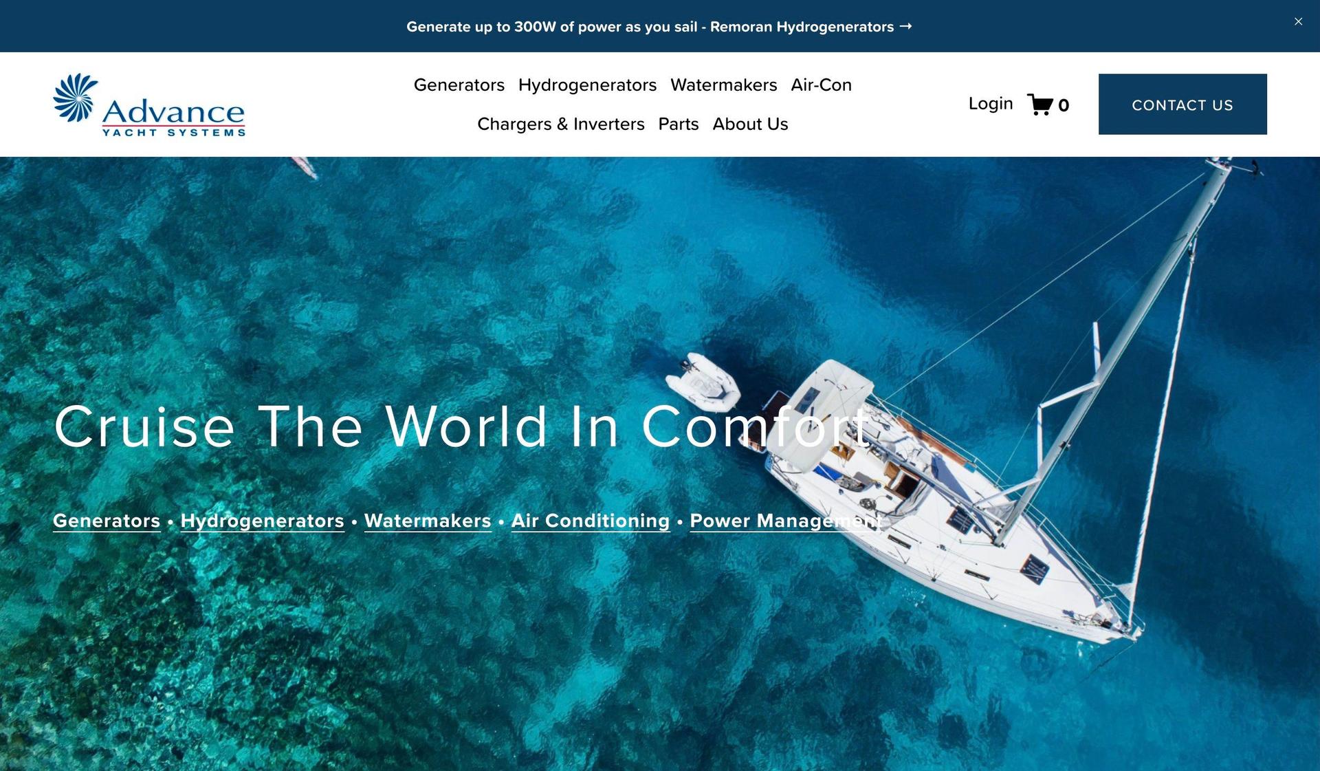 Advance Yacht-yacht website design
