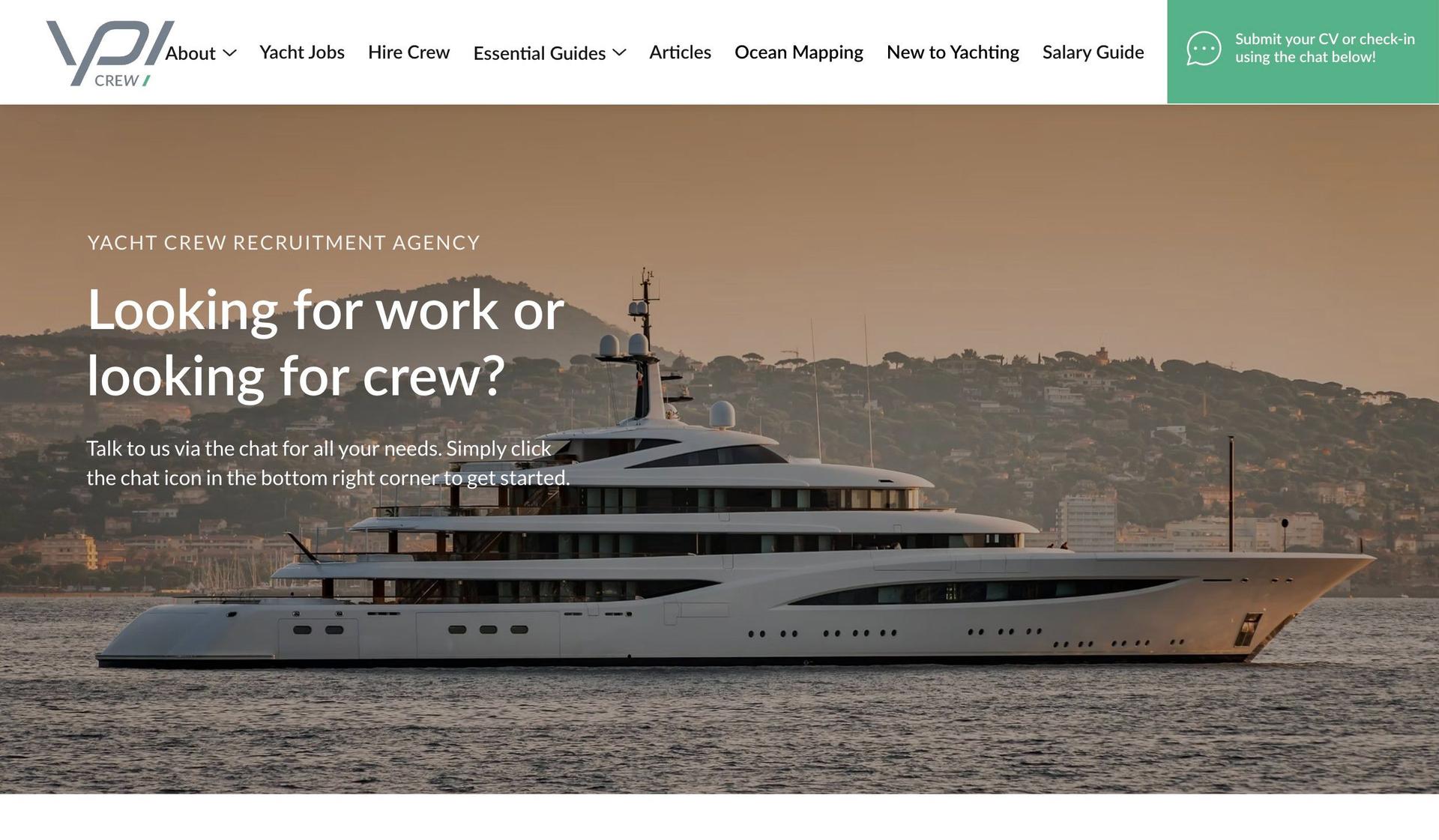 YPI Crew-yacht website design