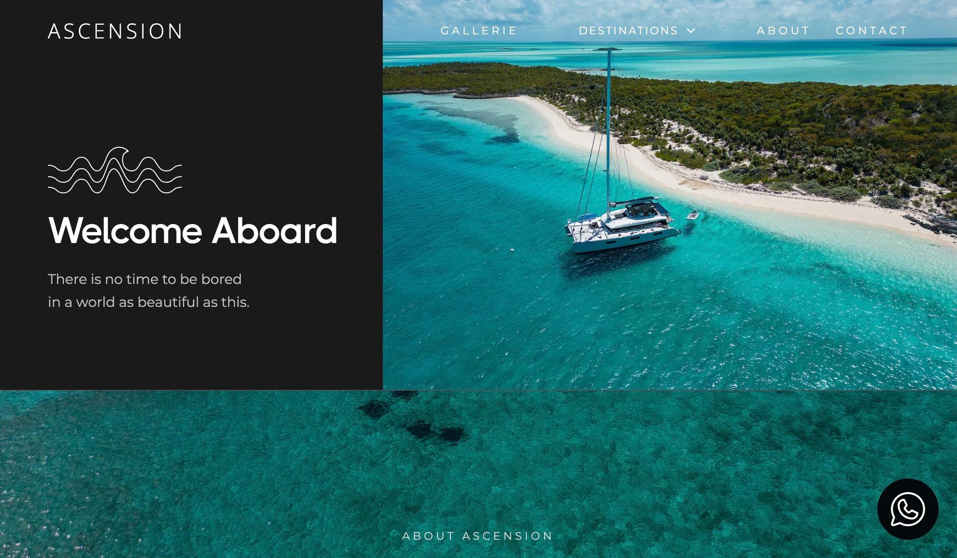 Ascension Catamaran-yacht website design
