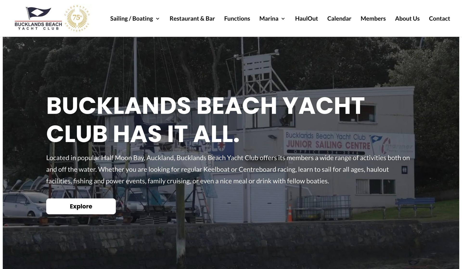 Bucklands Beach Yacht Club-yacht website design