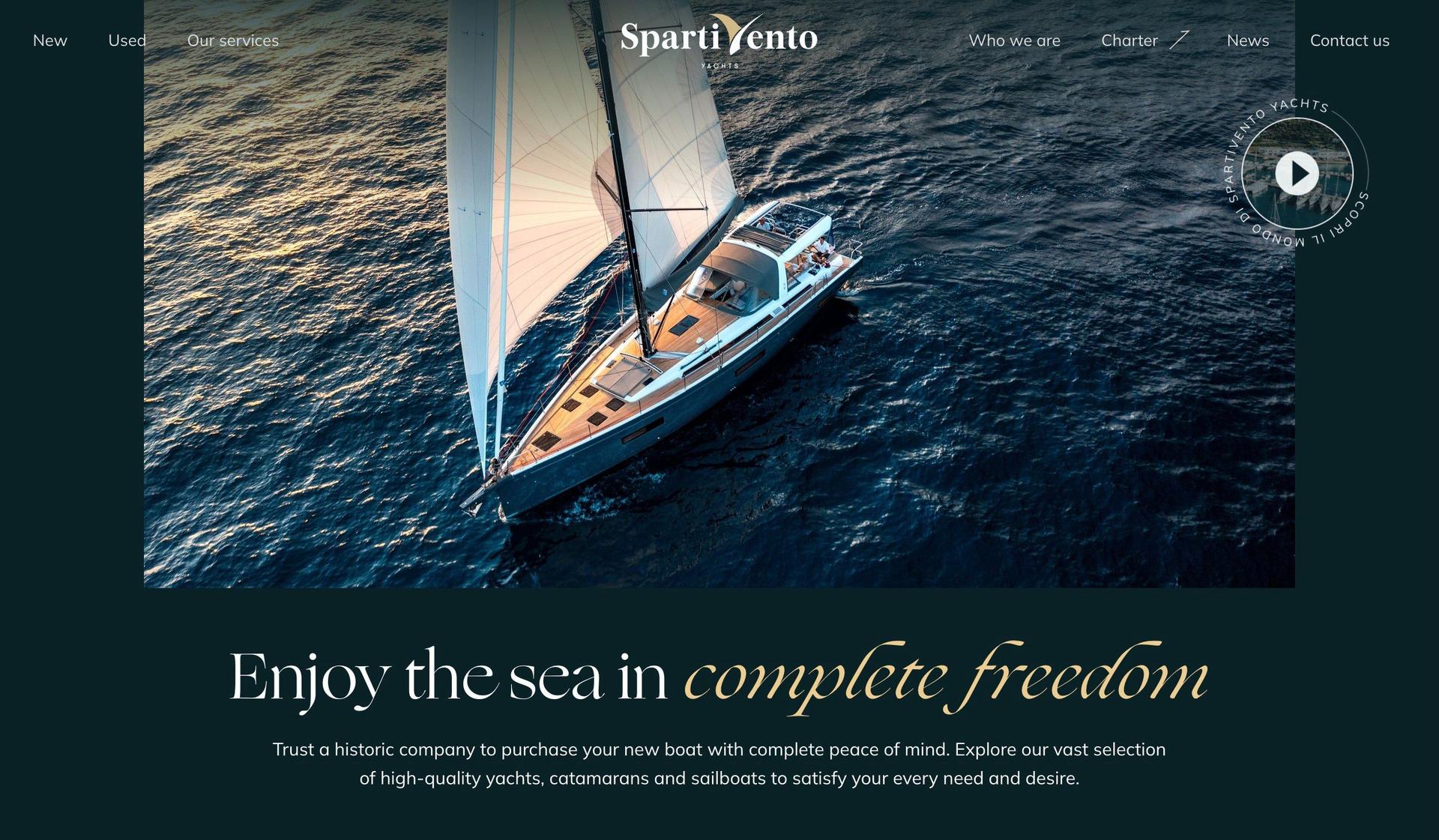 Spartivento Yachts-yacht website design