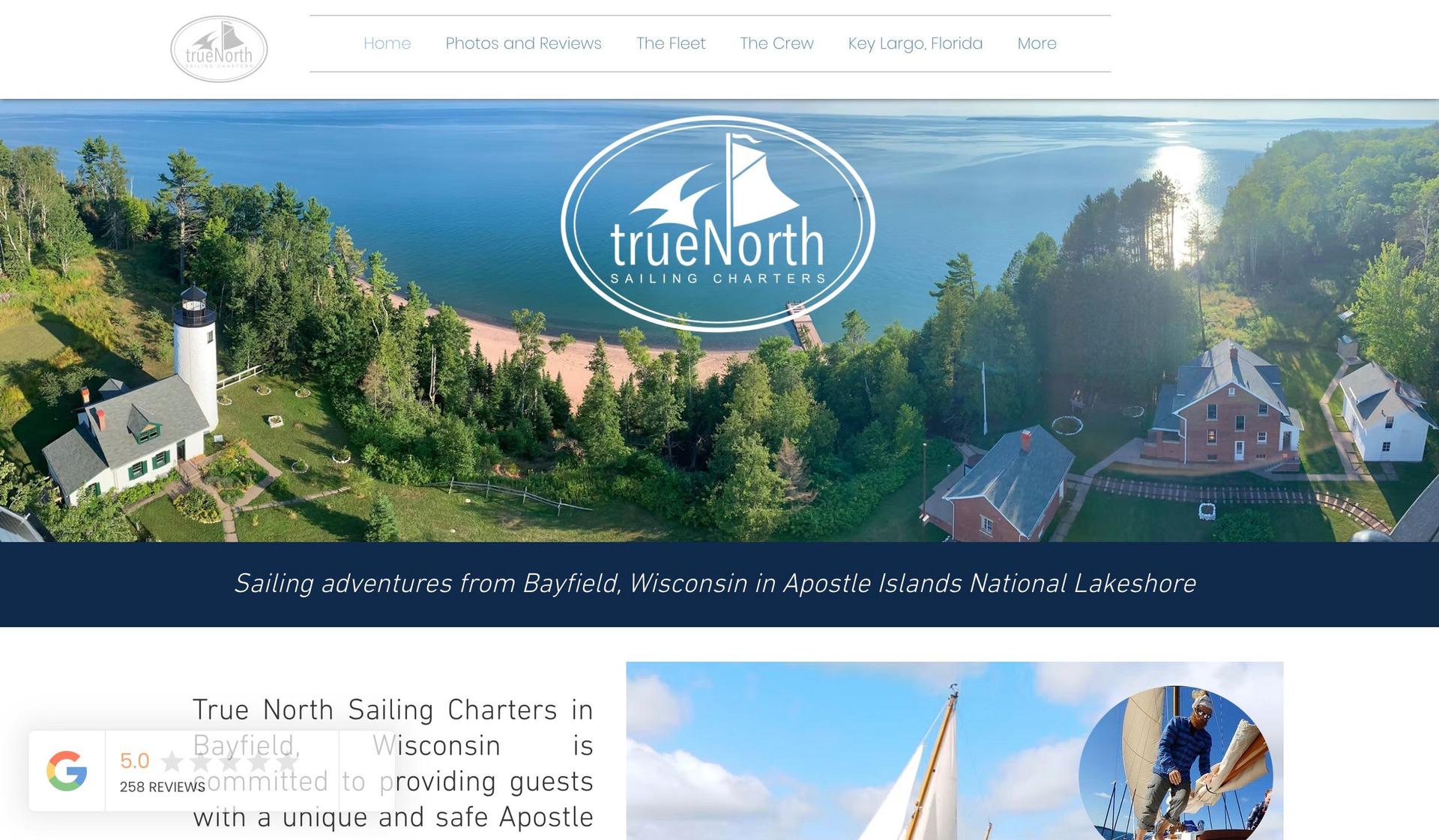 True North Sailing Charters-yacht website design