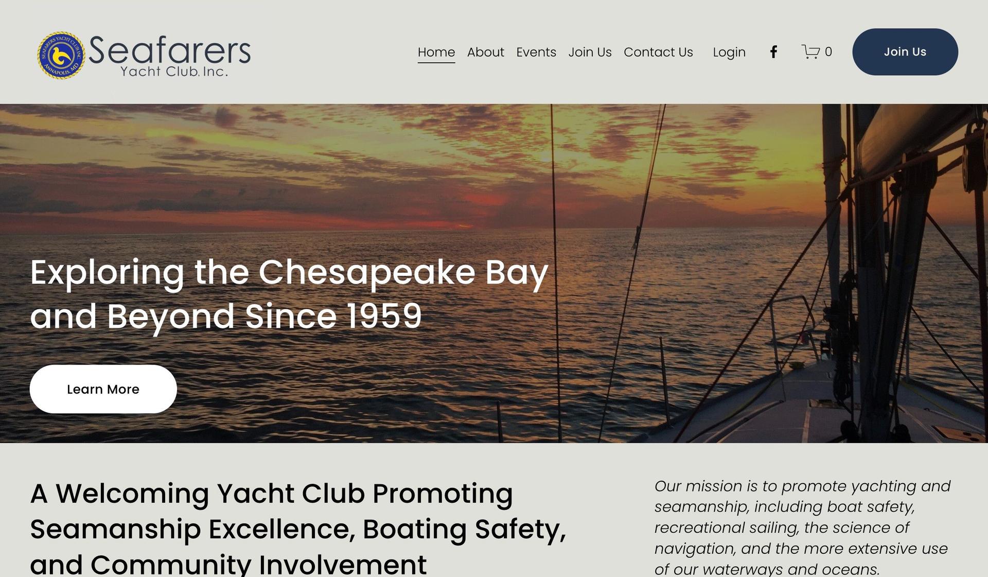 Seafarers Yacht Club-yacht website design