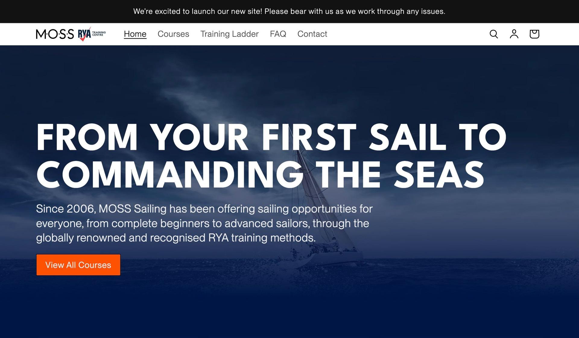 Moss Sailing-yacht website design