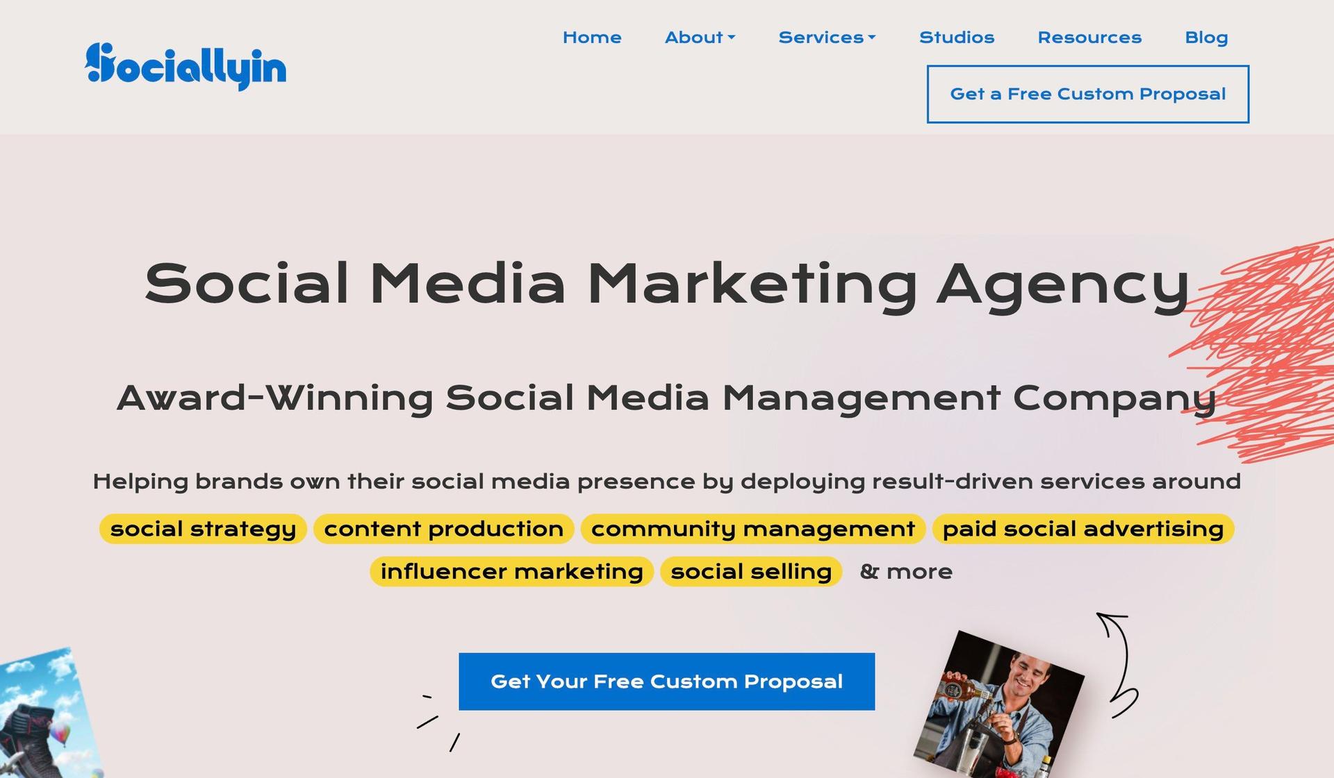 Sociallyin-social media website design examples