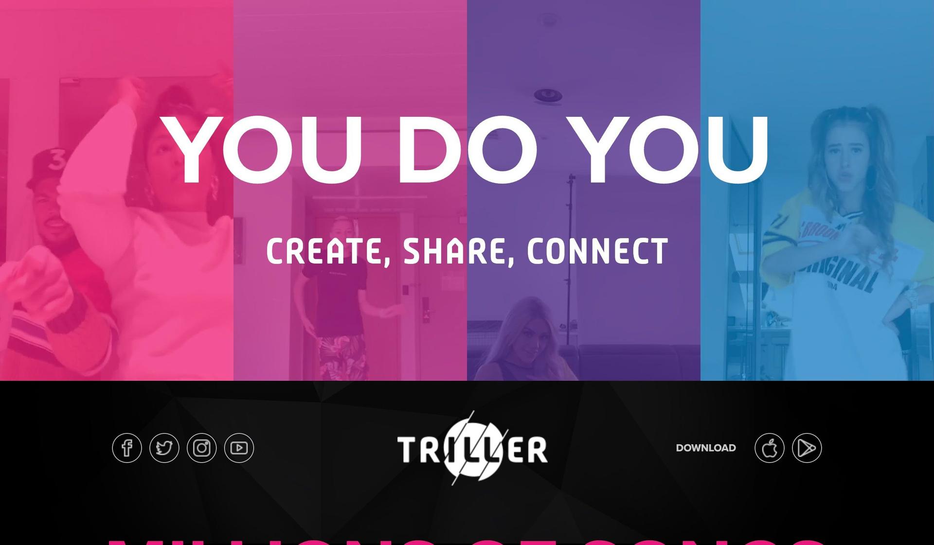 Triller-social media website design examples