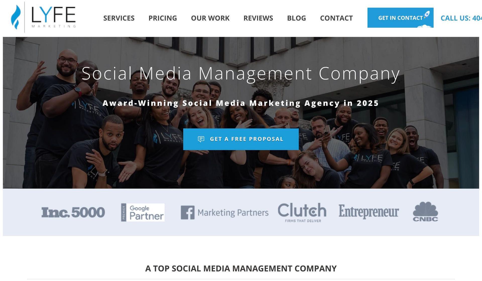 LYFE Marketing-social media website design examples