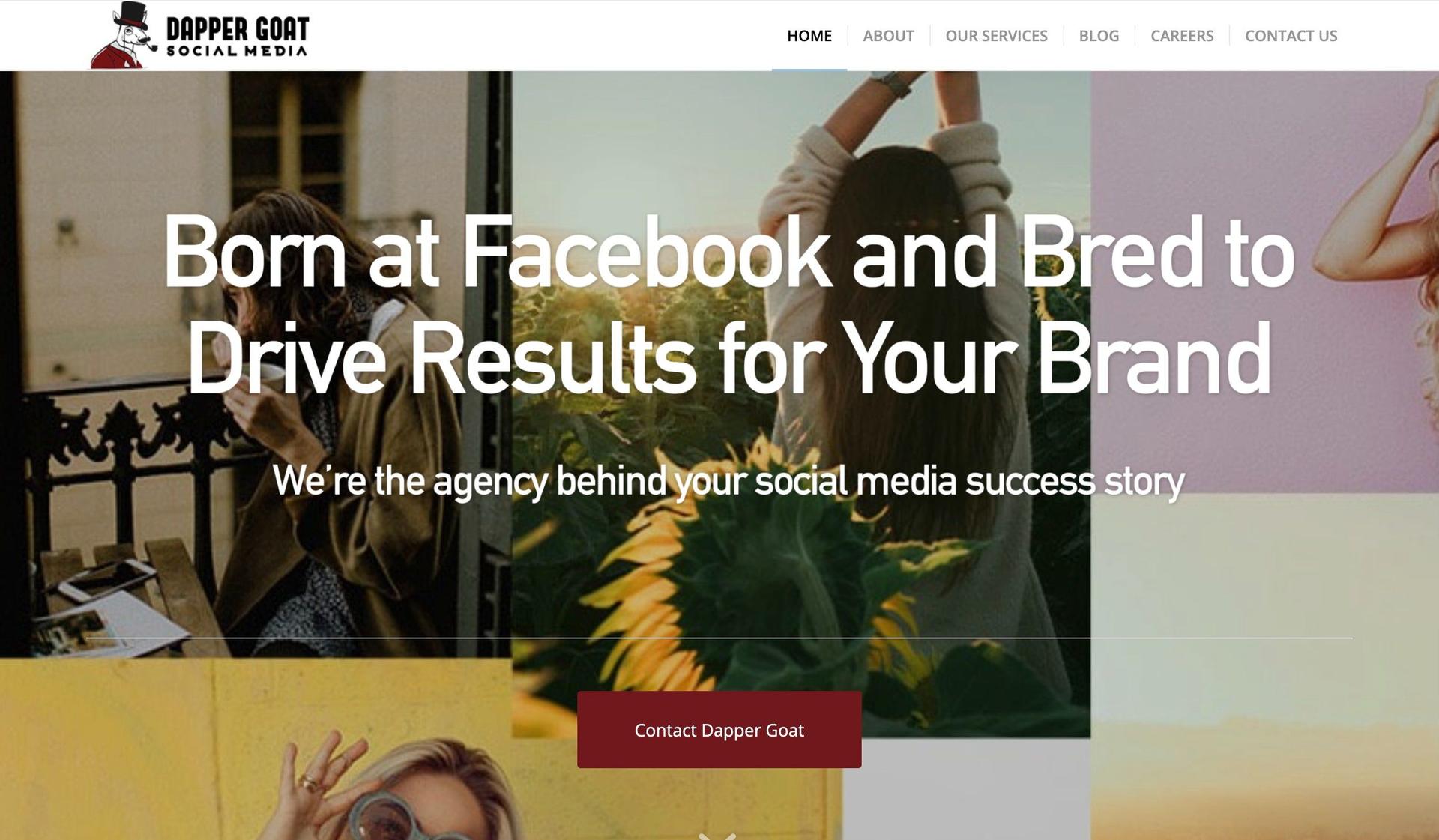 Dapper Goat-social media website design examples