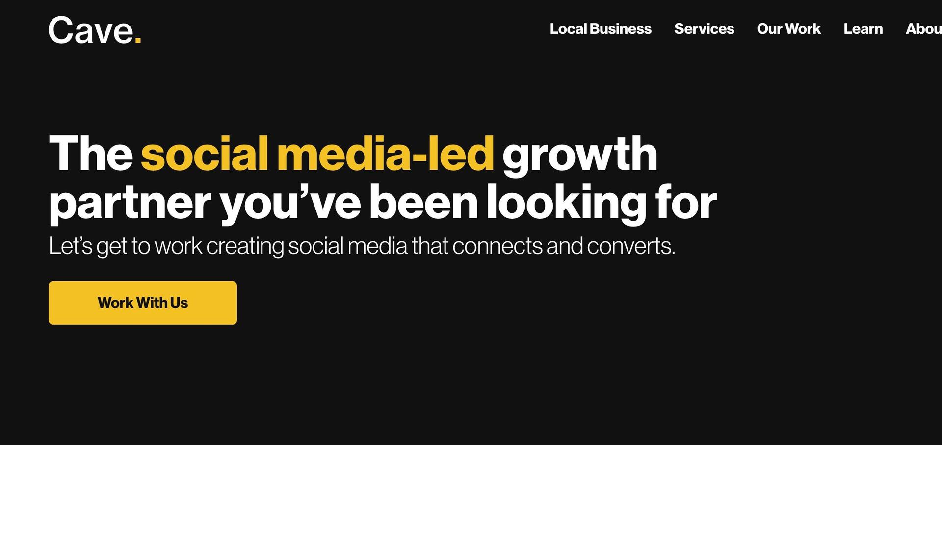 Cave Social-social media website design examples