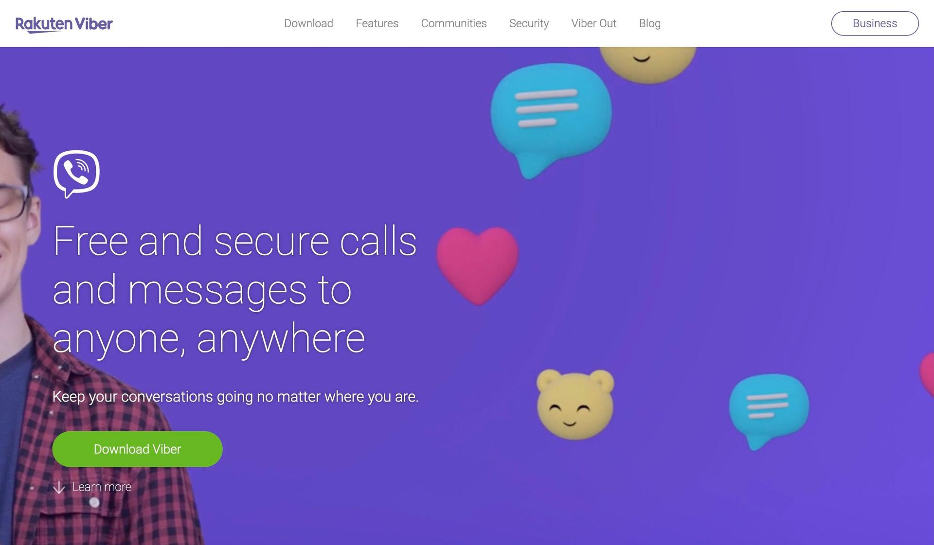 Viber-social media website design examples